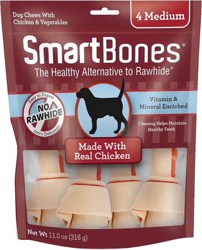 SmartBones Medium Chews, Treat Your Dog to a Rawhide-Free Chew Made with Real Meat and Vegetables