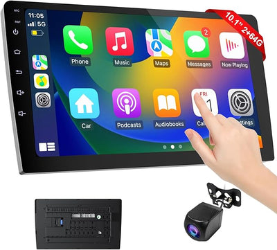 Haudio Carplay Screen for Car,10.1 inch Wireless CarPlay & Android Auto,Backup Camera,Double Din Car Stereo,GPS Navigation,ZLink,Audio Receivers,Music Player (10.1 inch)