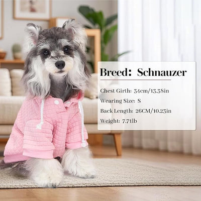 2 Pack Dog Hoodie Sweaters for Small Medium Dogs Warm Dog Clothes for Large Dogs Soft Waffle-Like Laminated Sweatshirt Bulldog (Pink+Purple, M (Back: 15.5",Chest: 21.6", Neck: 13"))