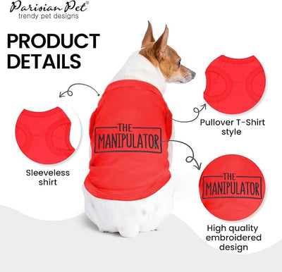 Parisian Pet Dog Shirt – 100% Cotton Shirts for Large Dogs – Red Sleeveless Puppy Clothes – Lightweight and Stylish Dog Apparel – Breathable Clothes for Dogs - Stretchy Funny Pet T Shirts