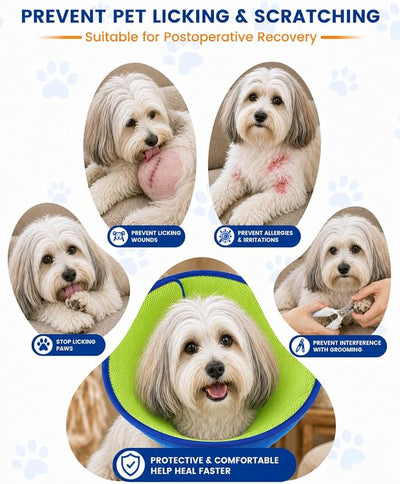 Dog Recovery Collar for Dogs After Surgery – Soft Breathable Dog Cone Collar, Lightweight Elizabethan Collar Alternative for Wound Healing, Anti Licking, Comfortable Sleep & Daily Eating,M (M)