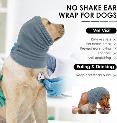 KOESON Dog Calming Hoodie for Large Breeds, Adjustable No Shake Ear Wraps for Dogs, Soft Dog Ear Muffs Noise Protecion, Pet Head, Ear & Neck Covers for Thunder, Firework, Separation Anxiety, Hematoma