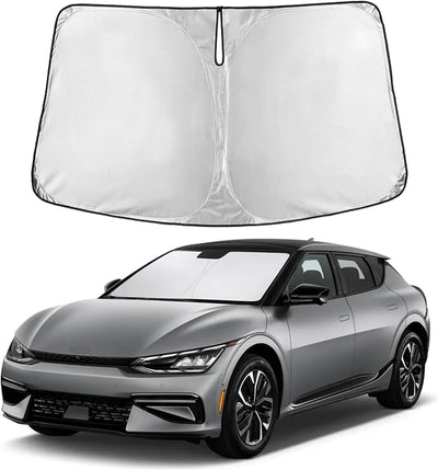 EcoNour Windshield Sunshade Compatible for Kia EV6 2022-2023 2024 2025, Sun Visor for Front Windshield & Window Sun Shade Cover, UV Heat Blocker & Protector, Car Accessories