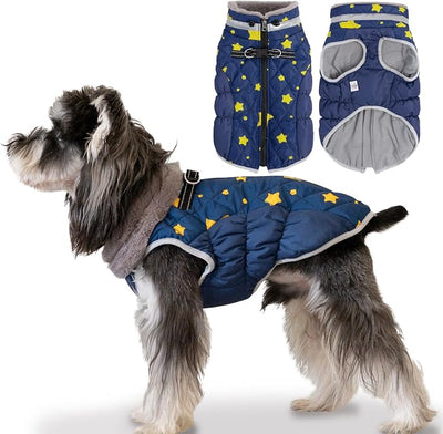CuteBone Waterproof Winter Coat with Harness, Reflective Warm Jacket with Zipper for Cold Weather, Snowsuit for Small Medium Large Dogs