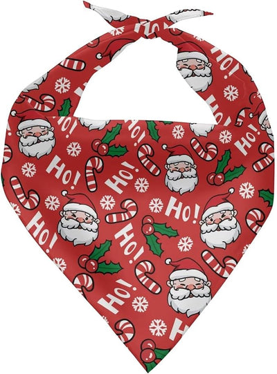 KEIAHUAN Christmas Dog Bandanas Santa Claus Holiday Scarf Adjustable Washable Pet Bibs Holiday Pet Costume Accessories for Small Medium Large Dogs Cats