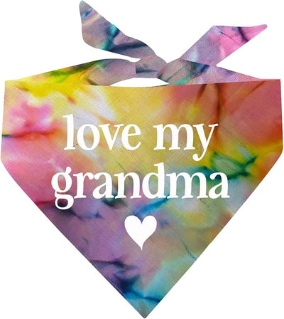 Love My Grandma Mother's Day, Valentine's Day Dog Bandana (Rainbow Scrunch, OS 399)