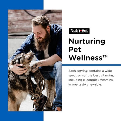 Nutri-Vet Multi-Vite Chewables for Adult Dogs, Daily Multivitamin & Mineral Supplement for Overall Health, Immune Support, and Balanced Nutrition, 180 Count