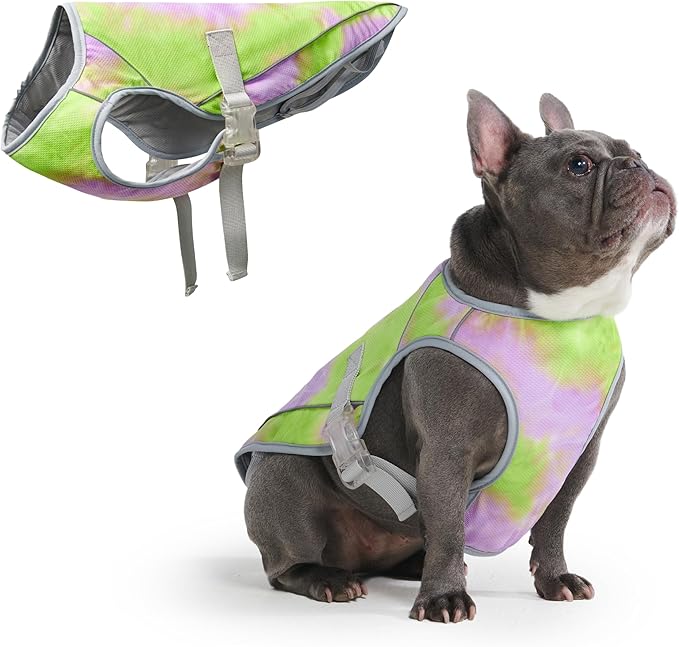 Spark Paws Dog Cooling Vest - SPF 50 UV Sun Protection - Summer Heat Relief Gear for Dogs, Lightweight, Evaporative Cooling - Dog Anxiety Relief Vest During Hot Days - Neon Purple - Size XL