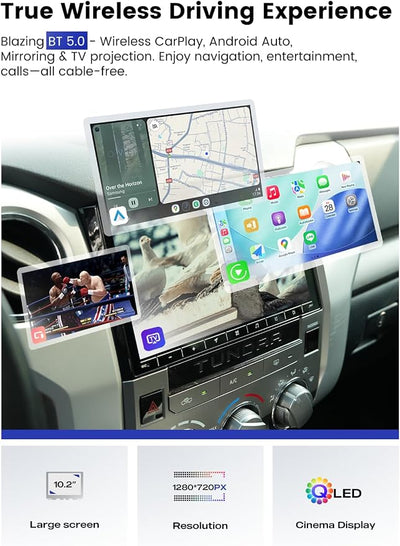 Dasaita Tundra Head Unit for 2014-2021 Toyota Tundra Upgrade | 4GB+64GB Android 13 Car Stereo with Wireless CarPlay Android Auto, 10.2" QLED Screen Plug & Play GPS Navagation, AM/FM Radio