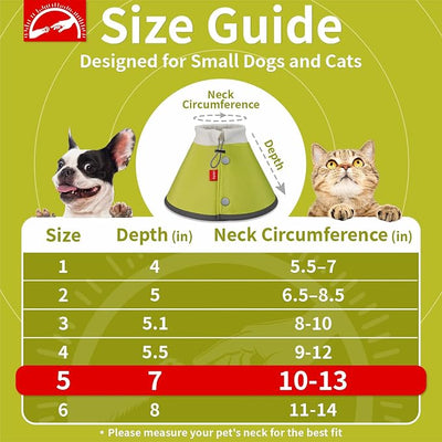 Agape Soft Dog Cone for Small Dogs & Cats, Recovery Collar to Stop Licking | Comfy E-Collar Alternative for Puppies, Adjustable Cloth Cone After Surgery, Protective Neck Cone for Kittens, Washable