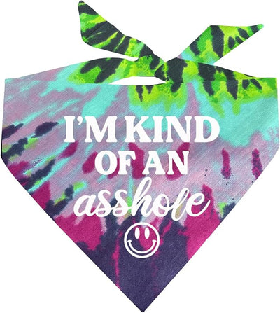 I'm Kind of an A (Problem) Dog Bandana | 100% Cotton Tie Dye Triangle | Made in USA | Do Not Pet | Funny Warning for Reactive or Moody Dogs | One Size |Surge Swirl (31)