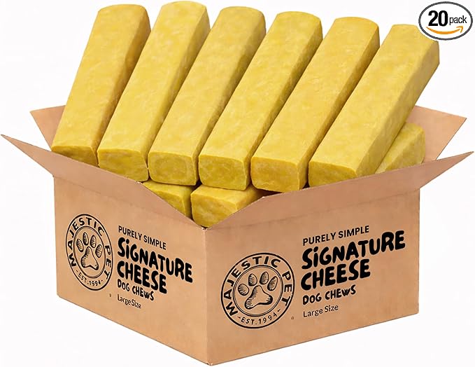 Majestic Pet Himalayan All-Natural Cheese Dog Chews - Long Lasting Dental Chew for Dogs - Healthy Pet Treats with Beneficial Ingredients (Calm & Joint Wellness, Large, 20 Pack)