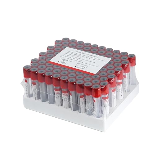 Specimen Collection Tubes 5ml Lab Vacuum Plain Tube for Pet Animals Veterinary Lab Supplies 100 Pcs Wrap Packaging