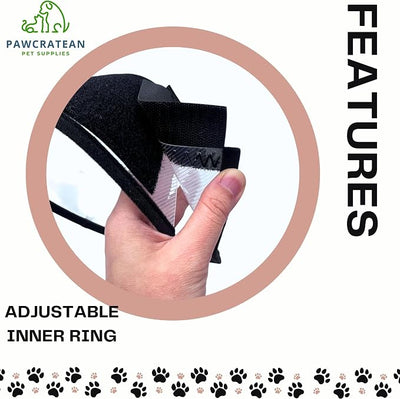 Pet Cone Collar Dog Cat Soft Plastic Recovery Collar Adjustable Comfortable Wounds Protection Small Medium Size Elizabeth Collar (Transparent, Small)