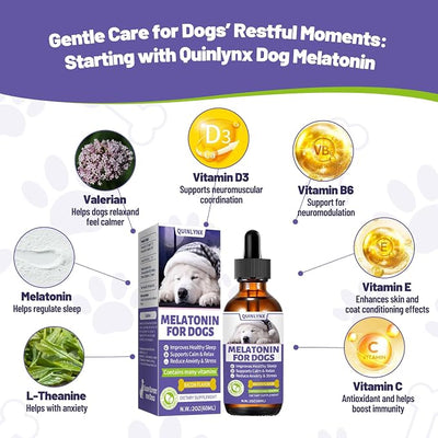 Melatonin for Dogs,Dog Sleep Aid,Calming for Dogs,Helps Restful Sleep, L-Theanine,Promotes Overall Well-Being,Multiple Vitamins,Suitable for All Dog,100% Natural
