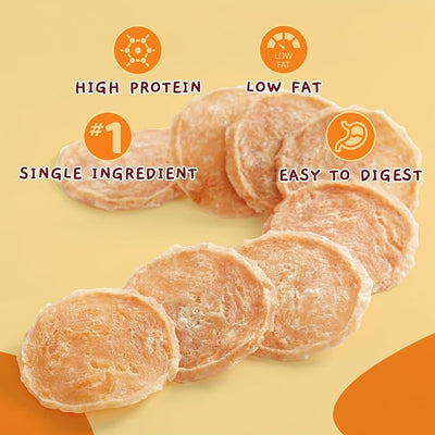 Jungle Calling Dog Treats, Single Ingredient Chicken Chips, Crunchy Jerky Chip Training Treat for Small Medium Large Breed Dogs, About 32 Count (Pack of 2)
