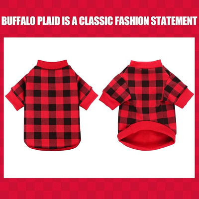 Dog Fleece Sweater for Small Dogs Buffalo Plaid Dog Clothes Soft Thickening Warm Puppy Clothes for Sweater Small Dogs Girl & Boy(S)