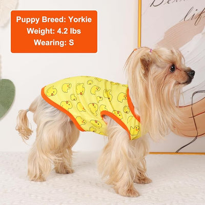 Dog Shirt Vest Dog Clothes for Small Dogs Boy Girl Stretchy Summer Puppy T-Shirts Soft Breathable Lightweight Puppy Sweatshirt Pet Cat Outfit (Yellow Duck, Small)
