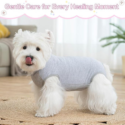 Coppthinktu Dog Surgery Recovery Suit for Dogs After Surgery Female, Dog Onesie Neuter Puppy Spay Shirts, Post-Op Bodysuit Pajamas Anti Licking Abdominal Wounds Cone Alternative