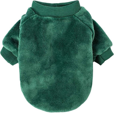 FabriCastle Christmas Dog Sweater, 2-Pack Dog Clothes, Soft and Warm Pet Jackets for Small Dogs & Cats, Winter Pet Apparel Costumes, Puppy Outfits (Dark red,Dark Green, X-Small)