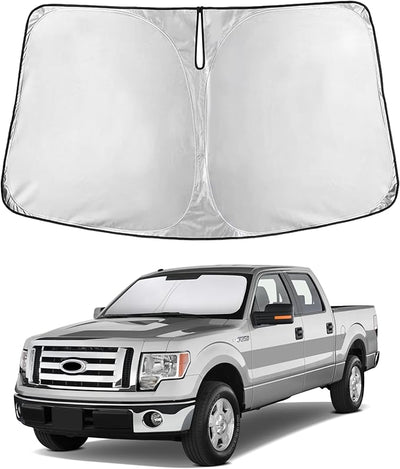 EcoNour Windshield Sunshade Compatible for Ford F150 2009-2012 2013 2014, Sun Visor for Front Windshield & Window Sun Shade Cover, UV Heat Blocker & Protector, Car Accessories