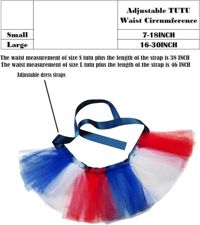 Dog Tutu Tulle Dress for Dogs Small Large Medium Puppy Dress Ballerina Costume Skirt for Holiday Puppy Cats Bunny Pet Outfit 4th of July Party Photo Prop Supplies (Red, Large)