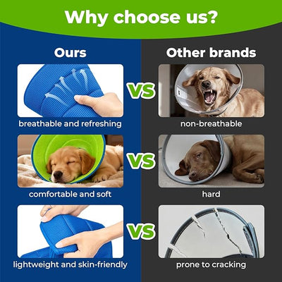 Dog Cone Collar Soft Cone for Dogs Dirt-Resistant and Washable Soft Dog Elizabethan Collars for Small Large Medium Dogs After Surgery Recovery CollarsL (Neck: 15-17.3")