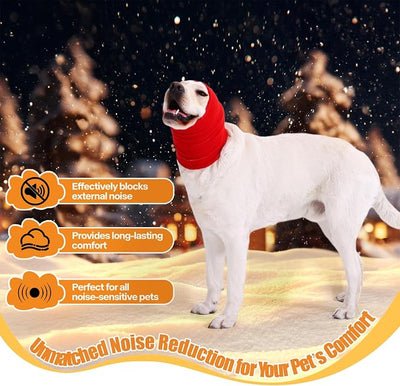 Dog Calming Band Cat and Dog Anxiety Relief Cover,Double Layer Thickened Pet Ears Elastic Neck Band Noise Cancelling Ear Muffs for Anxiety Relief/Noise Protection,Grooming,Thunder,Fireworks