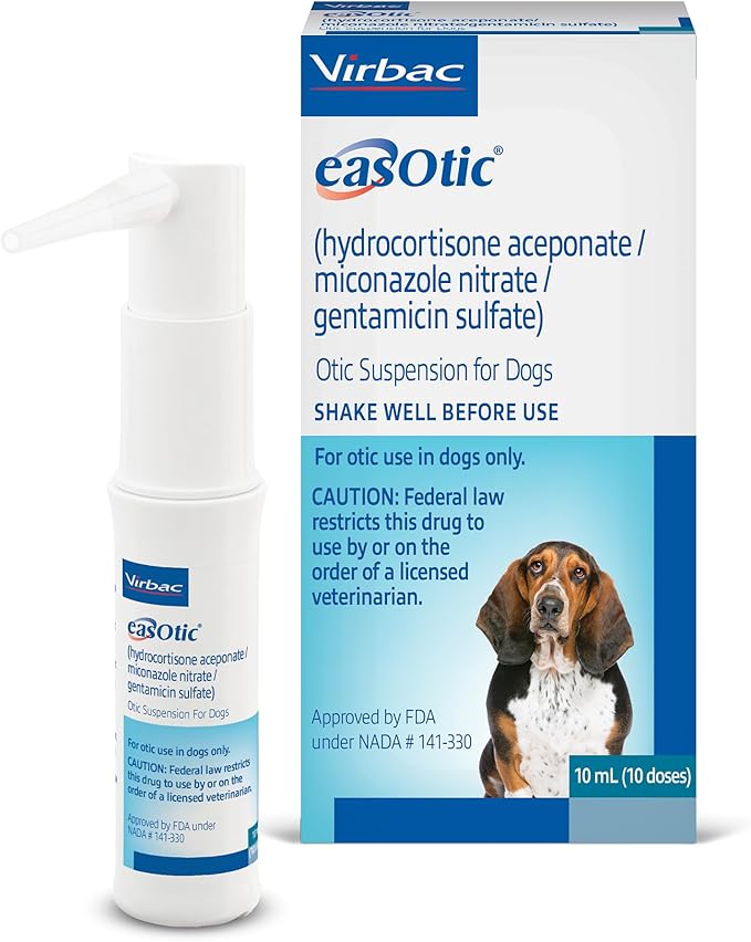 EASOTIC® (hydrocortisone aceponate, miconazole Nitrate, gentamicin sulfate) Otic Suspension for Dogs-10 mL