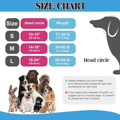 3 Pcs 3 Size Dog Ear Cover Swimming Waterproof Head Wrap for Bath and Grooming, Adjustable Dog Ear Protector, Calming Hood for Thunder, Fireworks, Anxiety