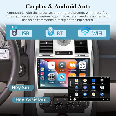 [2+64G] Android Car Radio for Chrysler 300C 300 2004-2011 with Wireless Carplay and Android Auto - 9 Inch Touch Screen Car Stereo - Multiple UI Themes/WiFi/GPS/SWC + AHD Backup Camera