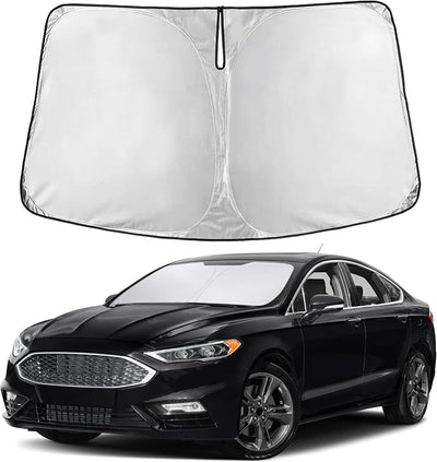 EcoNour Windshield Sunshade Compatible for Ford Fusion 2013-2019 2020 2021, Sun Visor for Front Windshield & Window Sun Shade Cover, UV Heat Blocker & Protector, Car Accessories