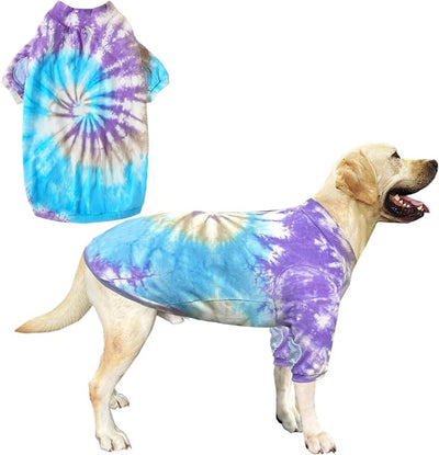 Dog Cotton Colorful Purple T-Shirts Soft and Stretchy Dog Shirt Pajamas Pets Clothes for Large Dogs(XL Purple)