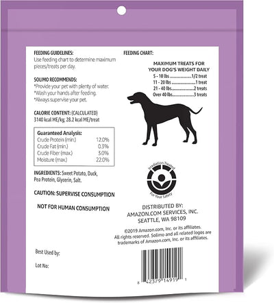 Amazon Brand - Solimo Sweet Potato & Duck Jerky Dog Treats, 2 pounds