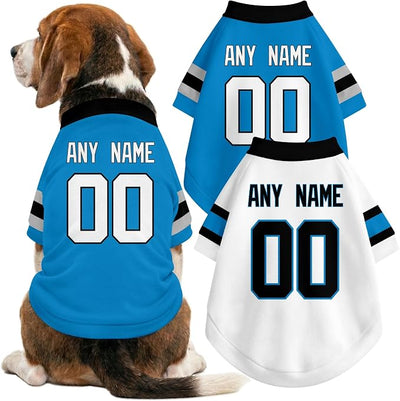 Carolina Dog Clothes Jersey Style Personalized Pet T Shirt with Custom Name Number for Small Medium Large Dogs