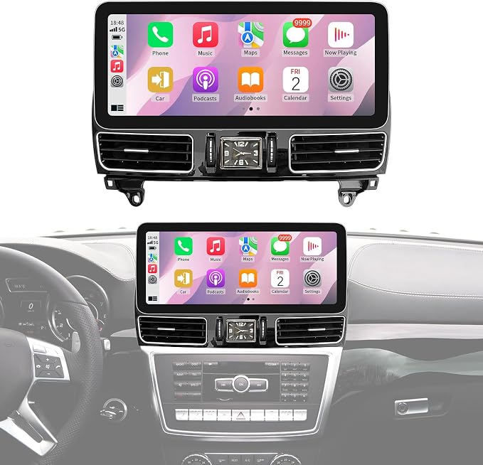 Wireless CarPlay/Android Auto 12.3 Inch Touchscreen for Mercedes Benz ML GL W166 X166 (2012-2015) with NTG4.5/4.7 System, Car Radio Receiver, Multimedia, Bluetooth, Car Stereo