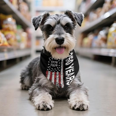 KEIAHUAN 4th of July Dog Bandana 250 Years Anniversary Pet Scarf for Boy and Girl Adjustable Dog Breed Bib Patriotic Scarf Handkerchief Square Dog Kerchief for Small Medium Large Dogs