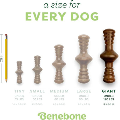 Benebone Zaggler Rolling Dog Chew Toy for Aggressive Chewers, Real Bacon, Made in USA, Giant