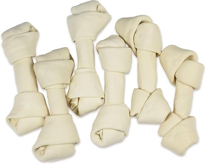 hotspot pets 6-7 Inch USDA Certified Facility Rawhide Dog Chew Bones - Choice of 10, 20, 30 Packs - from Grass Fed Brazilian Cows - Promotes Dental Hygiene and Good Behavior (30 Count)
