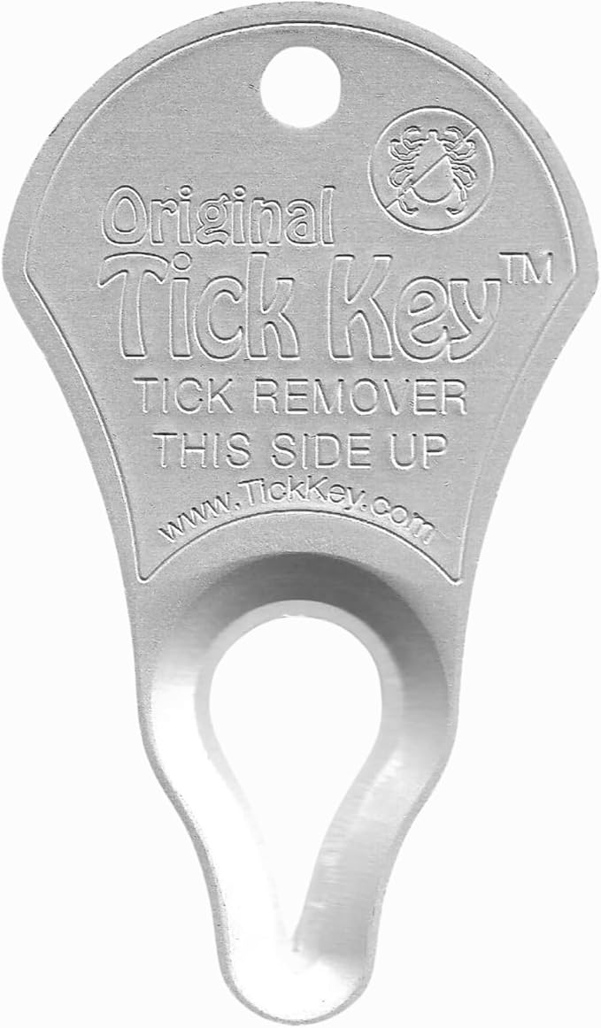 The Original Tick Key - Tick Detaching Device - Portable, Safe and Highly Effective Tick Detaching Tool (Silver)