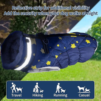 CuteBone Waterproof Thick Dog Winter Coat Doggie Jacket, Warm Pet Clothes Comfortable Puffer Dog Vest for Small Medium Large Dogs with Harness Hole YRFN21M