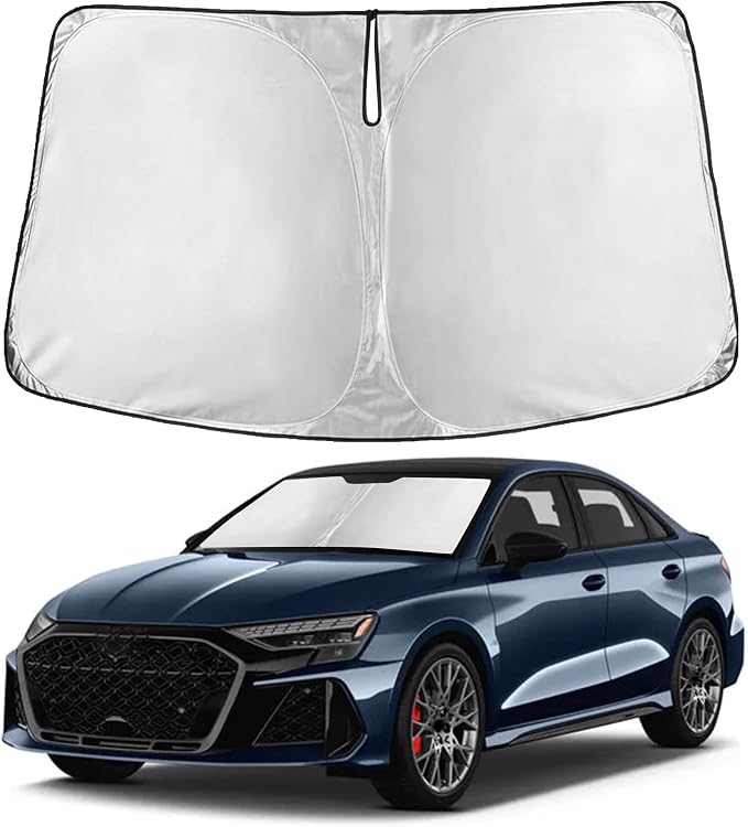 EcoNour Windshield Sunshade Compatible for Audi RS 3 2017-2024 2025 2026, Sun Visor for Front Windshield & Window Sun Shade Cover, UV Heat Blocker & Protector, Car Accessories