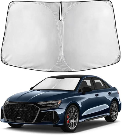EcoNour Windshield Sunshade Compatible for Audi RS 3 2017-2024 2025 2026, Sun Visor for Front Windshield & Window Sun Shade Cover, UV Heat Blocker & Protector, Car Accessories