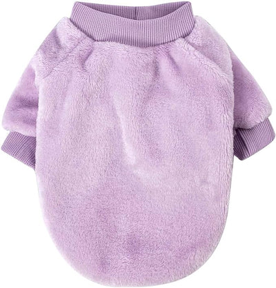 FabriCastle Small Dog Sweater, 2-Pack Dog Clothes, Ultra Soft and Warm Pet Jackets for Small Dogs Girl & Cats, Winter Pet Apparel Costumes, Puppy Outfits (Pink,Light Purple, Large)