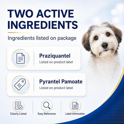 DEWORMER-Canine Tablets,pyrantel pamoate & praziquantel,48 Tablets