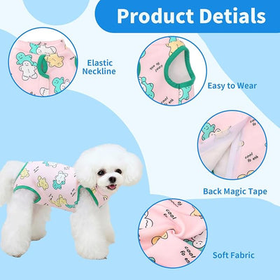 Coppthinktu Recovery Suit for Dogs After Surgery, Breathable Dog Onesie Surgical Spay Suit for Female Dogs, Cute Dog Surgery Recovery Suit