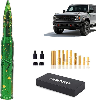 Famobay Stubby Bullet Antenna Car Truck Antenna Chevy Silverado & GMC Sierra Trucks Heavy Duty Pickup Trucks Accessories（5.5inch Iridescent Color）