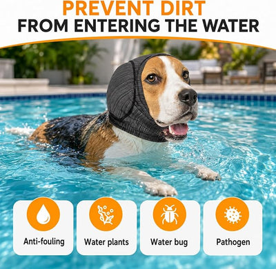 Dog Earmuffs for Sound,Self-Adaptive Fit Dog Calming Hood,Quick-Dry Fabric and Soundproof Cotton,No Shake Ear Cover Snoods for Thunder,Dog Bath Ear Covers for Grooming,Swimming (Gray, S)