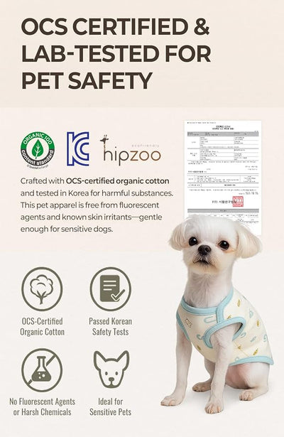 Organic Cotton Dog Clothes – Babywear-Grade Shirt for Sensitive Skin | Made in Korea (Large, Leopard)