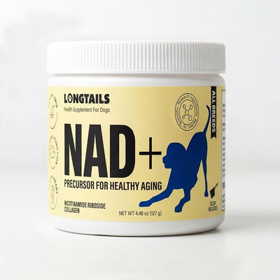 NAD+ Precursor Senior Dog Supplement - Cognitive & Longevity - NMN Alternative Powder with 200mg Nicotinamide Riboside (NR) and 1,500mg Hydrolyzed Collagen - Made in USA, 30 Scoops, Up to 60 Days